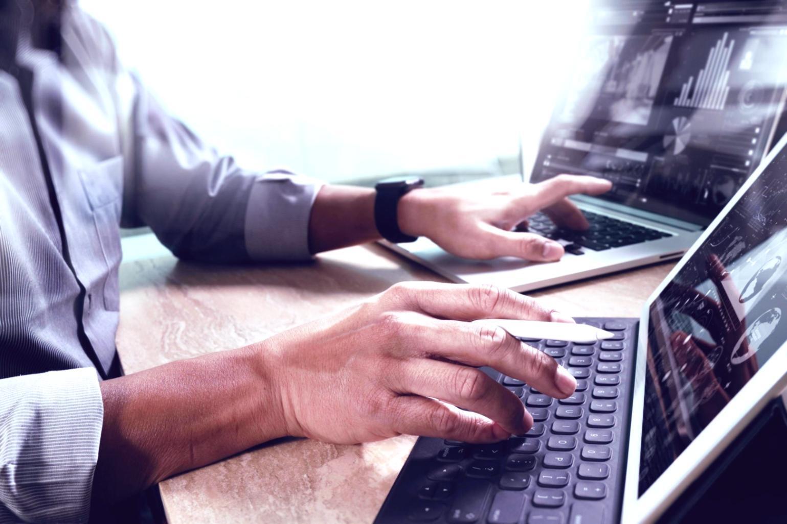 Students engaged in interactive online learning